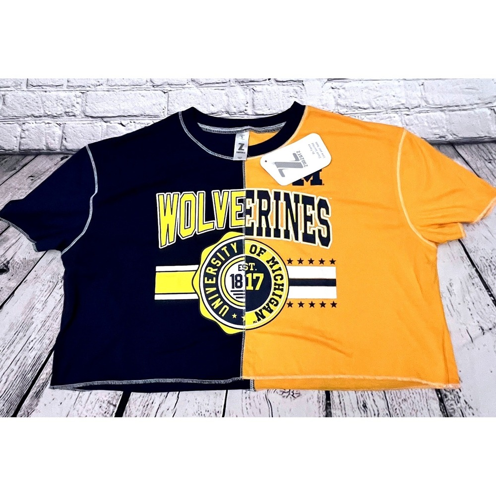 Michigan Wolverines NCAA Cropped T-Shirt Zoozatz  Women's Small